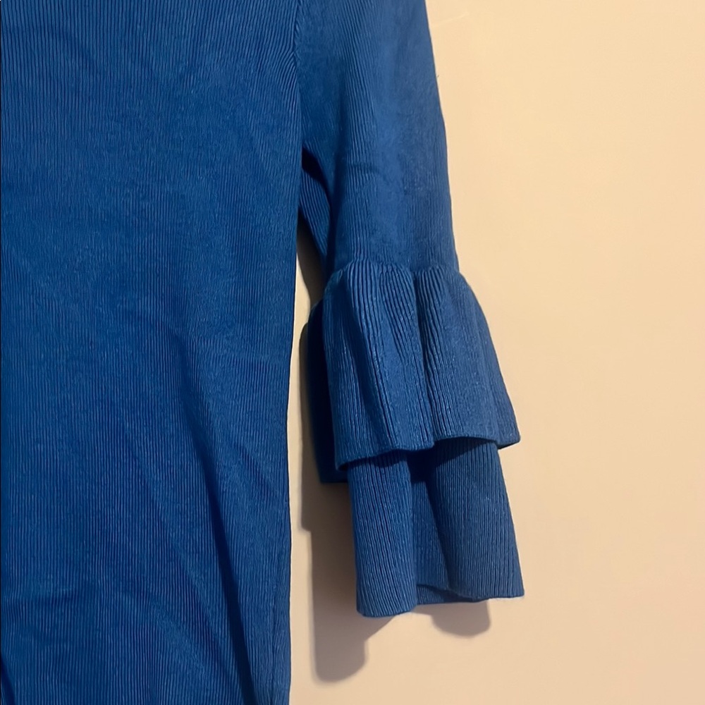 Premise Blue Ruffled Blouse - Picture 3 of 7